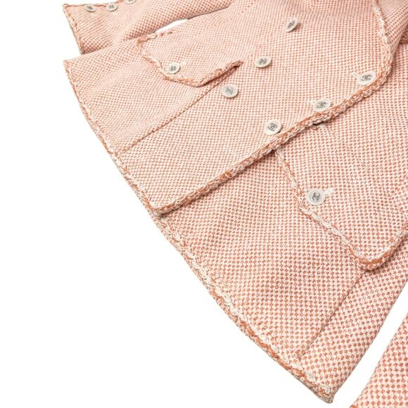 CHANEL Vintage 97P CC Mark Logo Tweed Jacket Skirt Set #38 Orange White [103758] - Picture 9 of 16